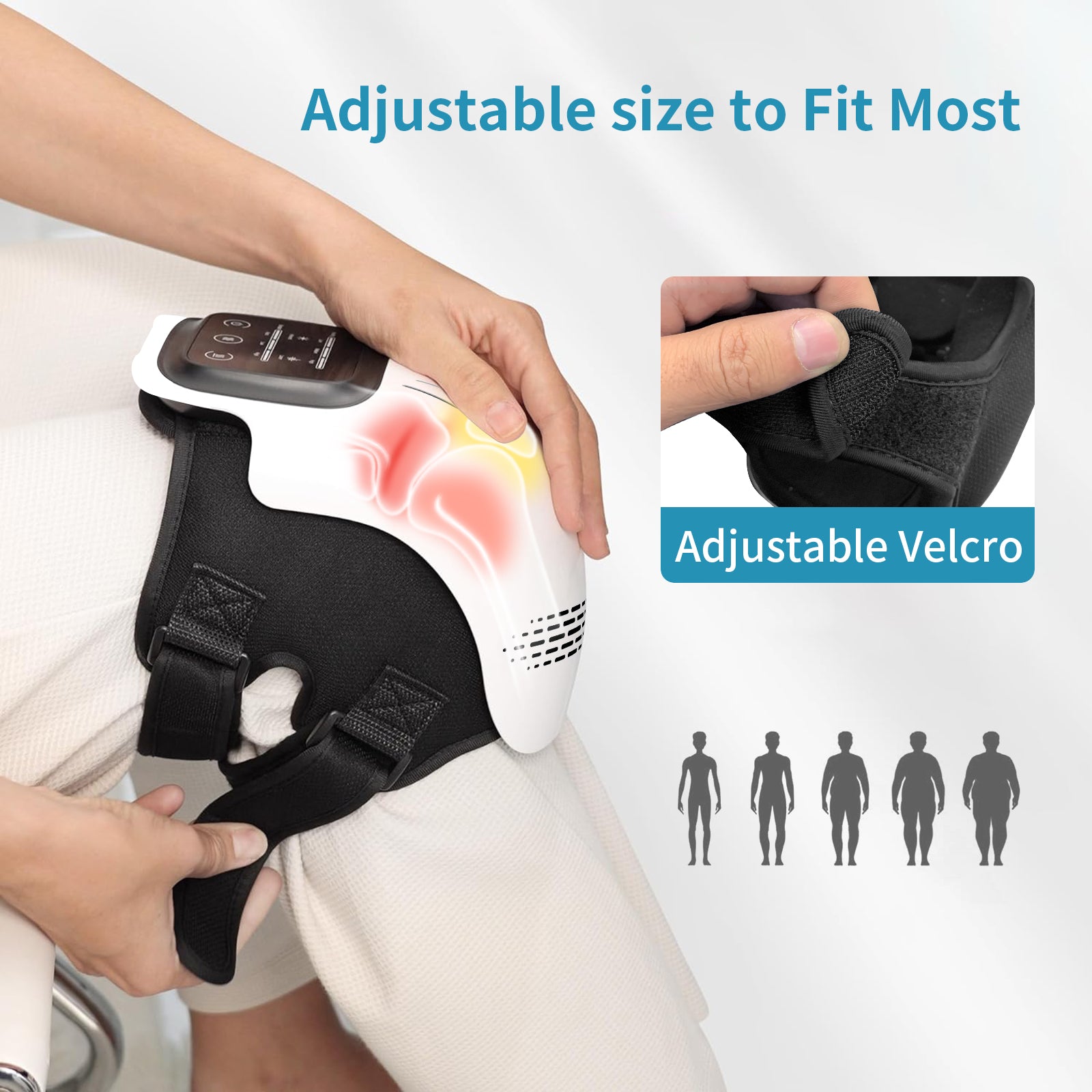 Rechargeable Electric Knee Massager - Infrared Heat & Vibration Therapy for Pain Relief