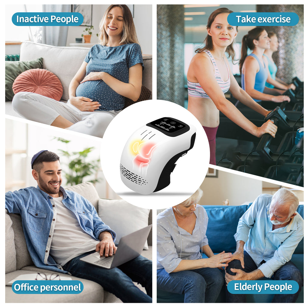 Rechargeable Electric Knee Massager - Infrared Heat & Vibration Therapy for Pain Relief