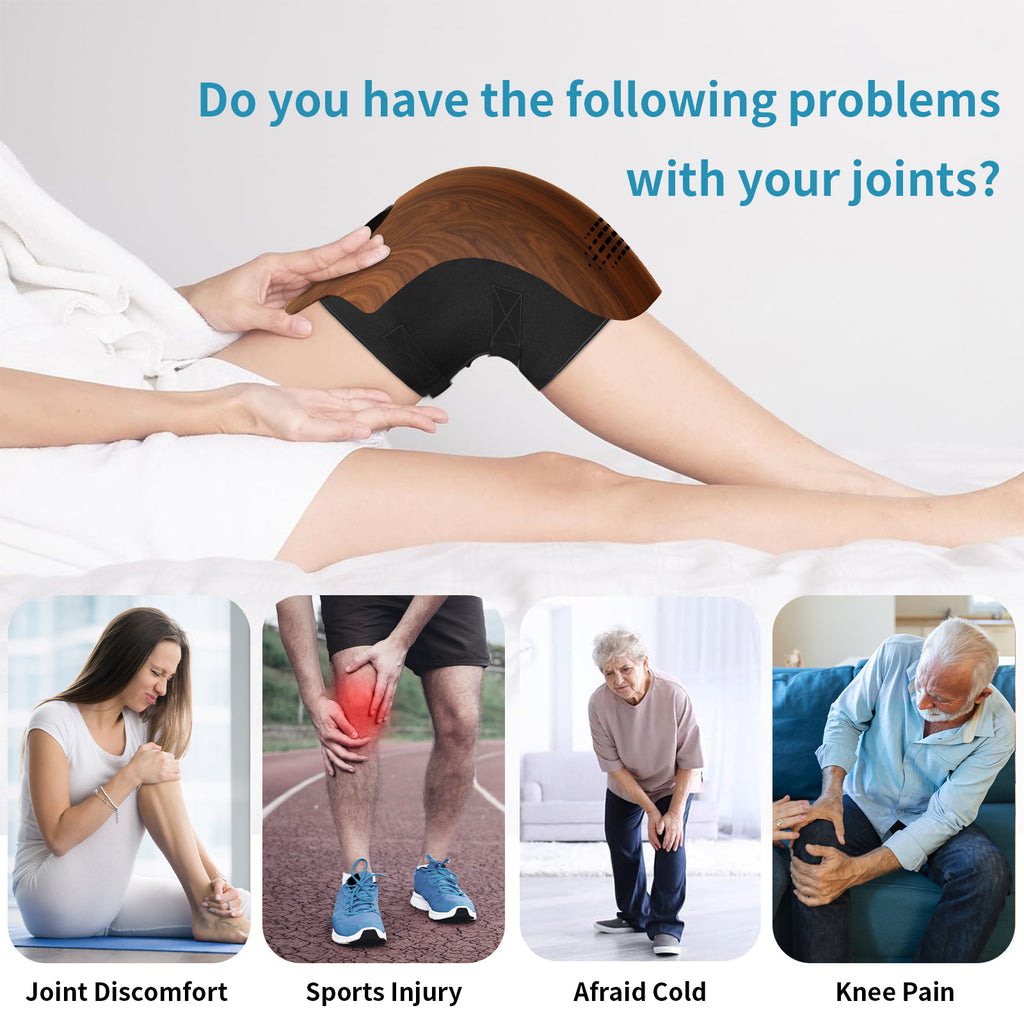 Rechargeable Electric Knee Massager - Infrared Heat & Vibration Therapy for Pain Relief