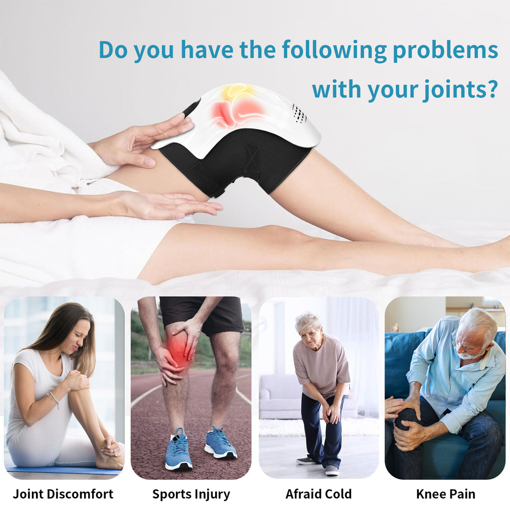 Rechargeable Electric Knee Massager - Infrared Heat & Vibration Therapy for Pain Relief